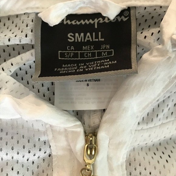Champion Warm Up Jacket Nylon Pullover Womens White NWT - Picture 8 of 11